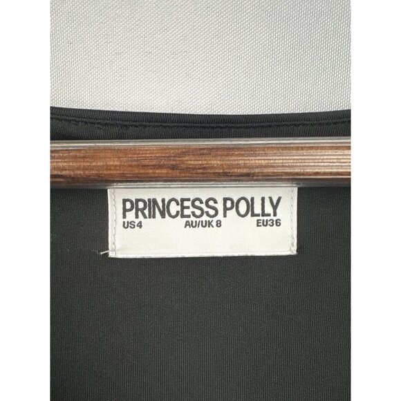 Women’s Princess Polly Size 4 Black Long Bell Sleeved Mini Dress - Picture 4 of 5
